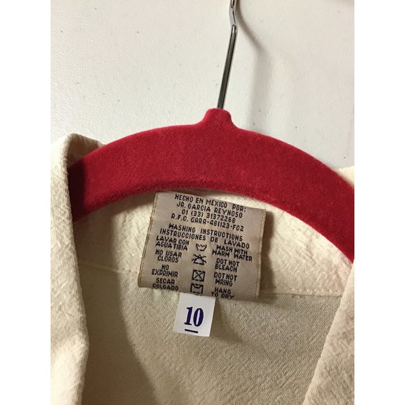 80s -Mexico Lindo- Men's Cream Colored, 100% Cotton Shirt, size XXL - Picture 7 of 7